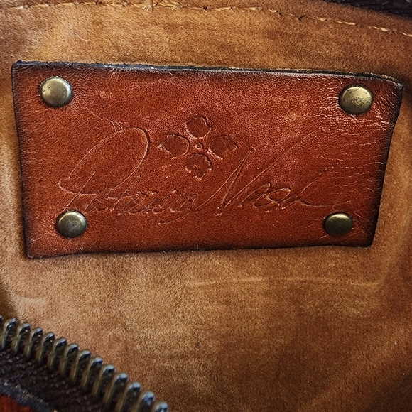 PATRICIA NASH brown leather wristlet/clutch/pouch - Picture 6 of 7